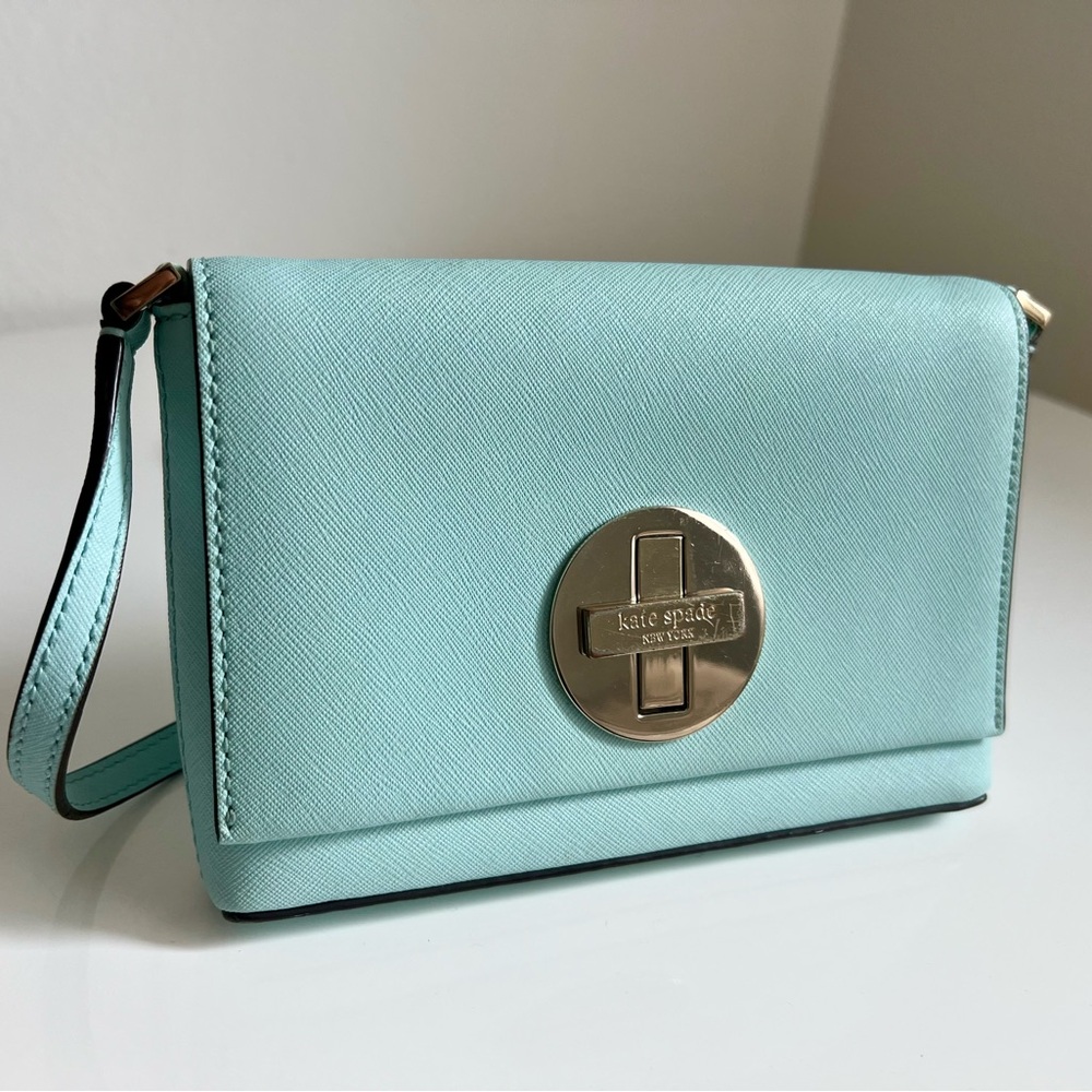 Kate Spade New York Turquoise Leather Crossbody Bag